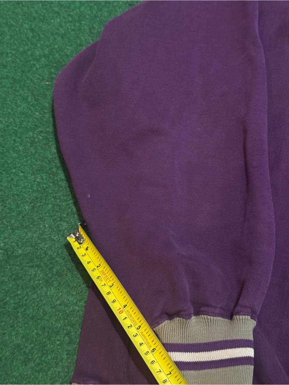Vintage 80s 90s Champion Purple Reverse Weave Crewneck Sweatshirt, Striped (XL) - Picture 9 of 10